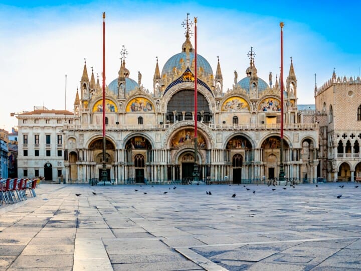 June,25,,2019.,Venice,,Italy.,Sunrise,In,San,Marco,Square